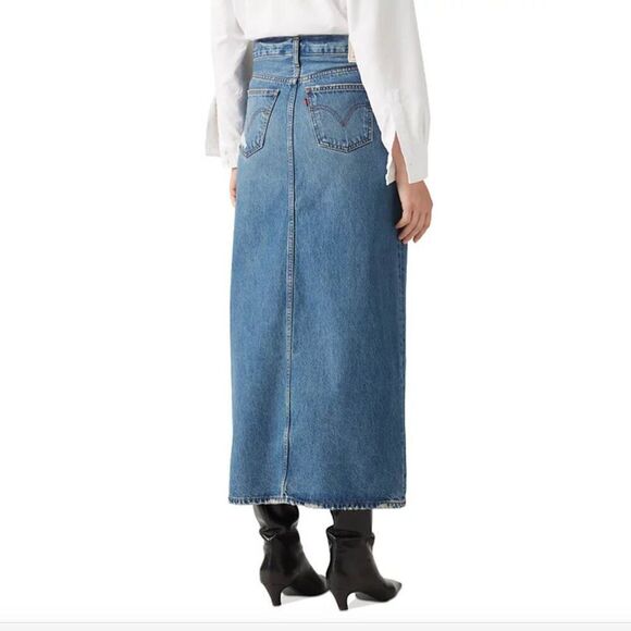 Levi's Big E Premium Denim Ankle Column Skirt NWT size 27 - Picture 4 of 13